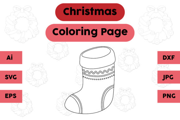 A Christmas Coloring Page Graphic Review: The Socks 12 Design