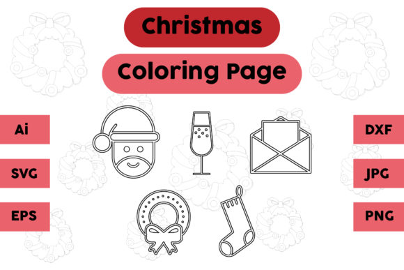 A Designer's Look at the Christmas Coloring Page Socks Santa Set