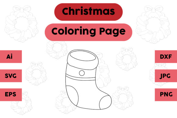 A Designer’s Take on Christmas Coloring Page - Socks 07