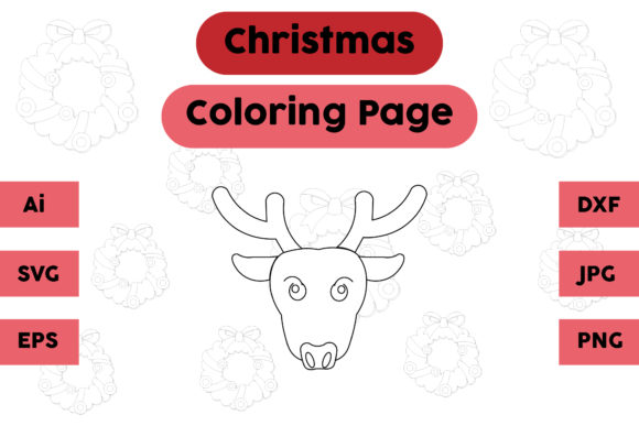 A Festive Deer Graphics Asset for Crafting and Coloring Pages