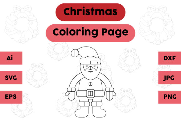 A Santa Claus Coloring Page Graphics Asset for Professional Publishing