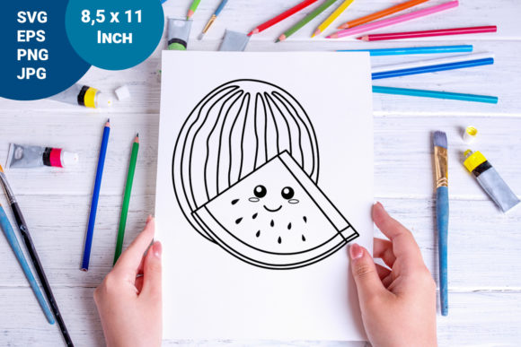 A Watermelon Coloring Page for Graphics and Crafting Success