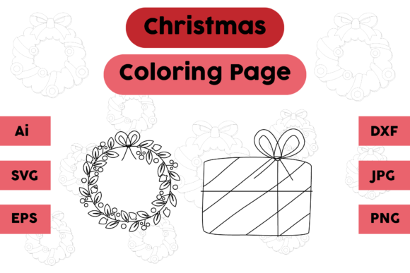 Christmas Coloring Page Gift Set: A Graphics Asset for Crafters