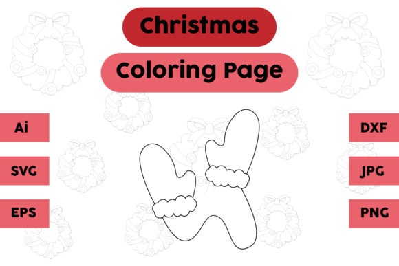 Christmas Coloring Page Gloves 05: A Festive Graphic Asset Review