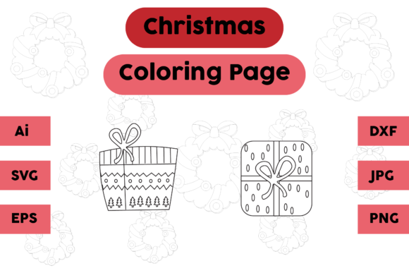 Christmas Coloring Pages Amp Graphics Gift Set 02 for Crafting