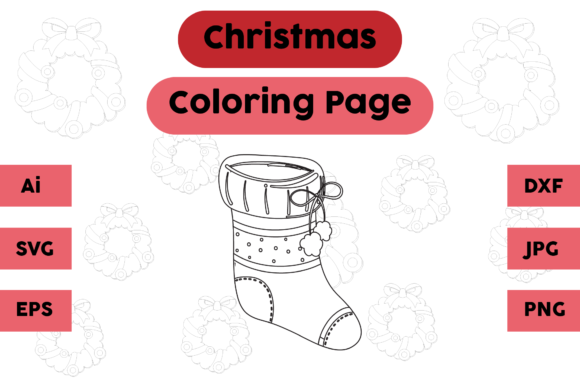 Christmas Socks Coloring Page: A Graphic Asset for Creators