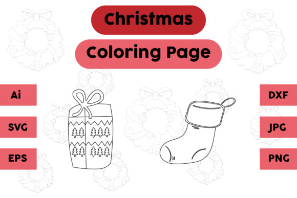Evaluating Christmas Coloring Page Gift Socks Graphics for Commercial Products
