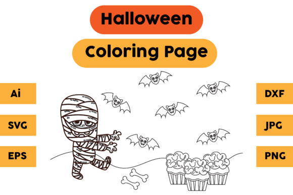 Halloween Coloring Page 29: A Graphic Asset for Crafters