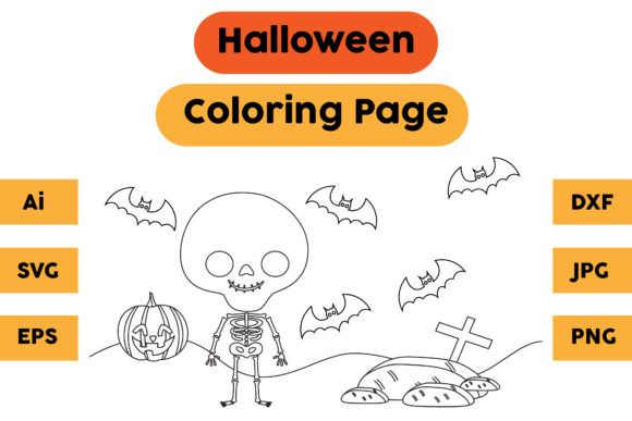 Halloween Coloring Page 34: A Versatile Crafting Graphic