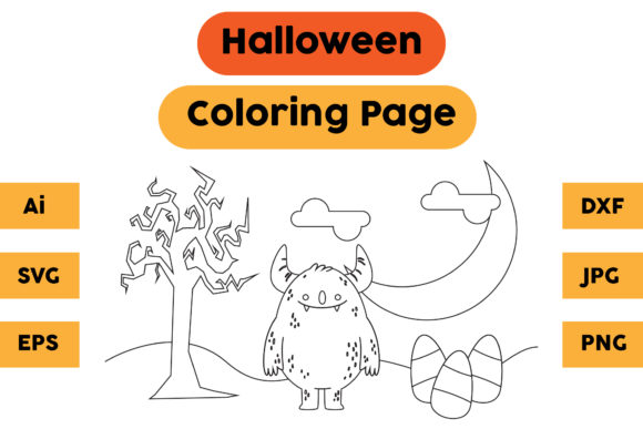 Halloween Coloring Page 40: A Graphic Design Asset for Creative Entrepreneurs