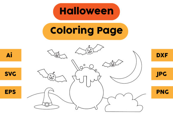 Halloween Coloring Page 52: A Graphic Designer's Asset for Crafters
