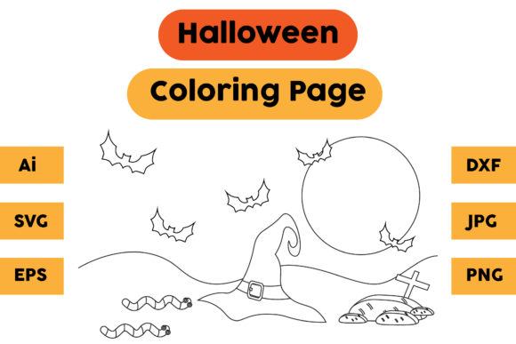 Halloween Coloring Page 63: A Versatile Graphic Asset for Creators