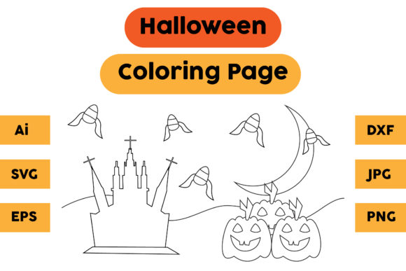 Halloween Coloring Page 68: A Versatile Graphics Asset