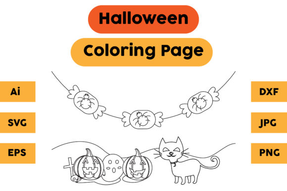 Halloween Coloring Page 69: A Versatile Graphic Asset for Publishers