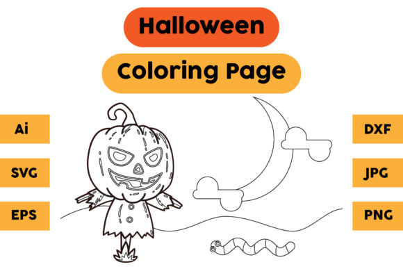 Halloween Coloring Page 80: A Graphics Asset for Seasonal Branding
