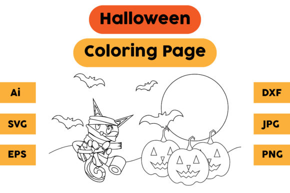 Halloween Coloring Page 81: A Versatile Graphics Asset for Seasonal Branding