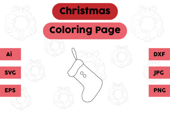 Reviewing Christmas Coloring Page - Socks 06 as a Graphic Design Asset