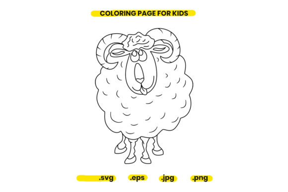 Sheep Coloring Page as a Commercial Graphics Asset